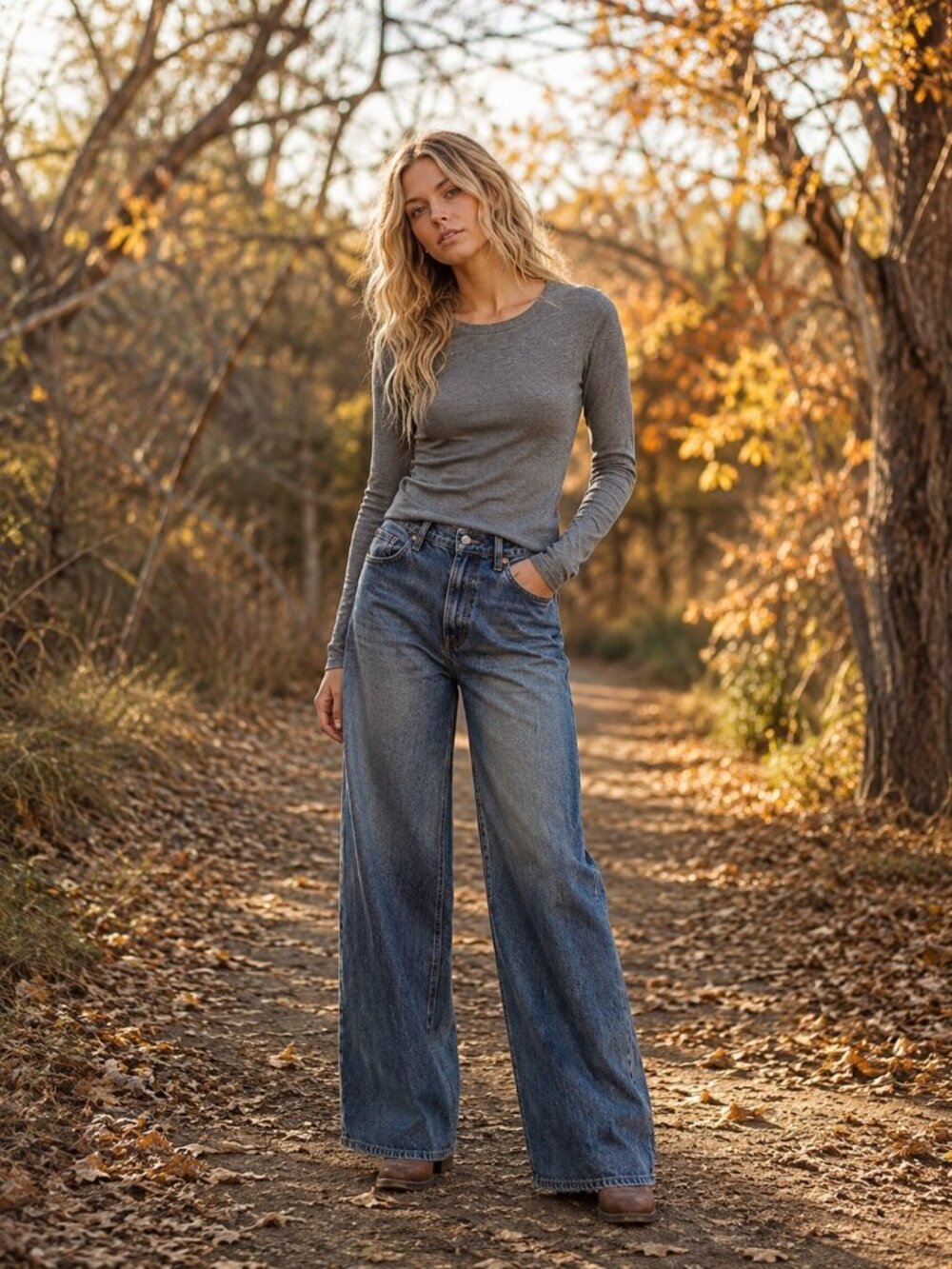 Wilfred Free Aritzia Gray Ribbed Long Sleeve Tee Shirt Womens